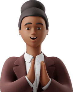 business 3d close up of black businesswoman in brown suit clapping hands